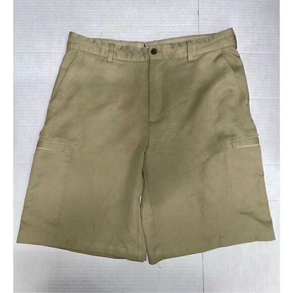 IZOD Golf Shorts 34W Men's Straight Khaki‎ Stretch Front/ Back Pockets - Picture 1 of 8